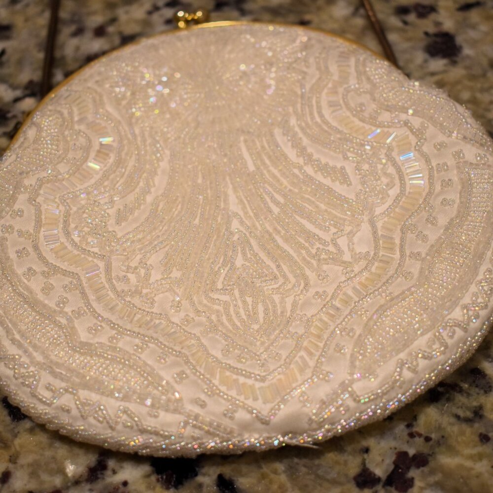 Danieli Creme Colored Beaded Evening Bag - Picture 2 of 6